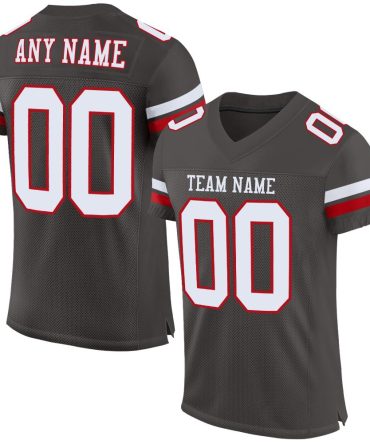 Custom Pewter White-Red Football Jersey, Gift For Football Fans