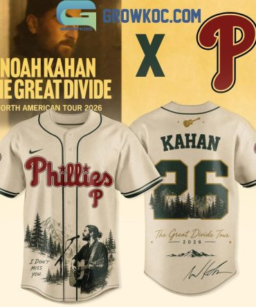 Philadelphia Phillies Noah Kahan The Great Divide Tour 2026 Jersey