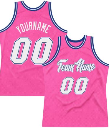 Custom Pink White-Royal Throwback Basketball Jersey, Gift For Basketball Fans