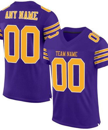 Custom Purple Gold-White Football Jersey, Gift For Football Fans