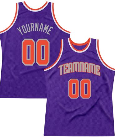 Custom Purple Orange-Gray Throwback Basketball Jersey, Gift For Basketball Fans