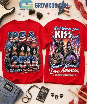 Real Women Love Kiss Smart Women Love America 250 Years T-Shirt