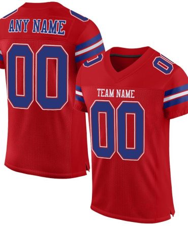 Custom Red Royal-White Football Jersey, Gift For Football Fans