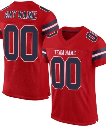 Custom Red Navy-White Football Jersey, Gift For Football Fans