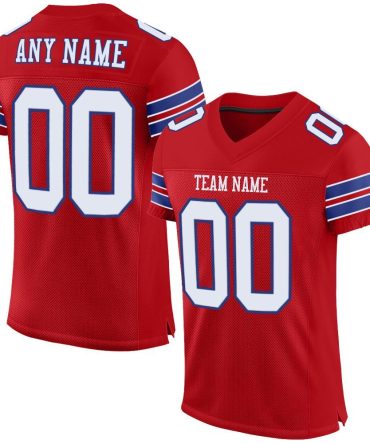 Custom Red White-Royal Football Jersey, Gift For Football Fans