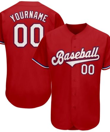 Custom Red White-Royal Baseball Jersey, Gift For Baseball Fans