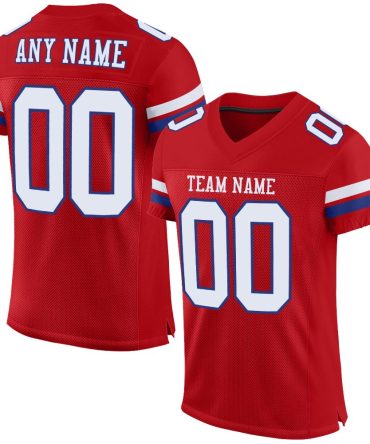 Custom Red White-Royal Football Jersey, Gift For Football Fans