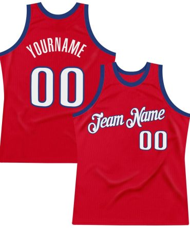 Custom Red White-Royal Throwback Basketball Jersey, Gift For Basketball Fans