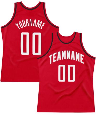 Custom Red White-Black Throwback Basketball Jersey, Gift For Basketball Fans