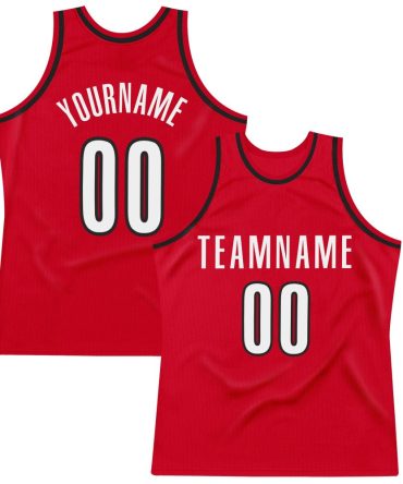 Custom Red White-Black Throwback Basketball Jersey, Gift For Basketball Fans