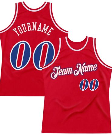 Custom Red Royal-White Throwback Basketball Jersey, Gift For Basketball Fans