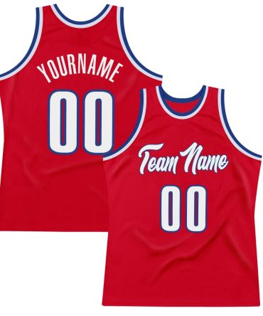 Custom Red White-Royal Throwback Basketball Jersey, Gift For Basketball Fans