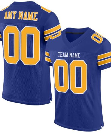 Custom Royal Gold-White Football Jersey, Gift For Football Fans