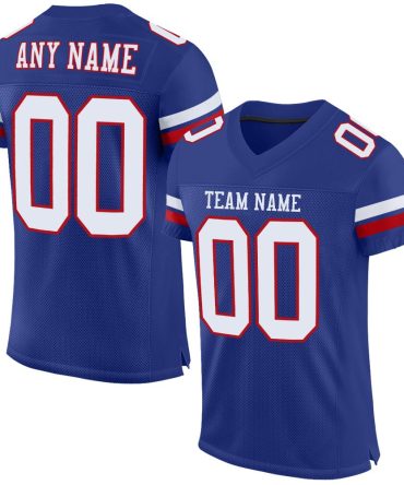 Custom Royal White-Red Football Jersey, Gift For Football Fans