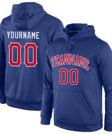 Custom Royal Red-White Sports Pullover Sweatshirt Hoodie, Gift For Football, Baseball, Hockey, Basketball, Softball & Rugby Fans