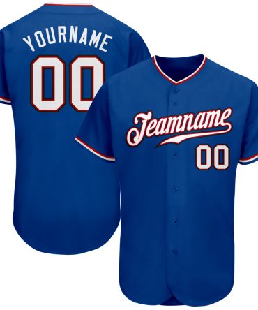Custom Royal White-Red Baseball Jersey, Gift For Baseball Fans