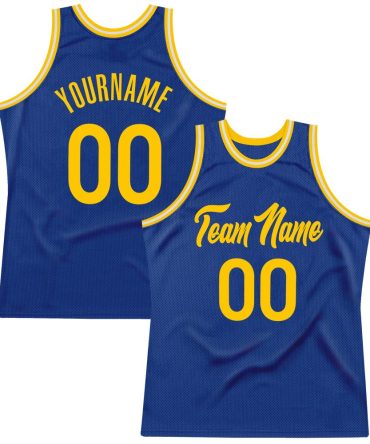 Custom Royal Gold-White Throwback Basketball Jersey, Gift For Basketball Fans