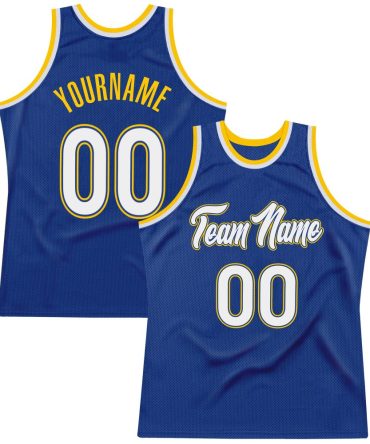 Custom Royal White-Gold Throwback Basketball Jersey, Gift For Basketball Fans