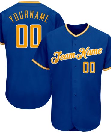 Custom Royal Gold-White Baseball Jersey, Gift For Baseball Fans