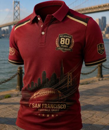 San Francisco Football Polo Shirt 1946 - 2026 Sf 80Th Anniversary Merch Football Gift For Men