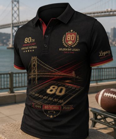 San Francisco Football Polo Shirt 1946 - 2026 Sf 80Th Anniversary Merch Football Ideas