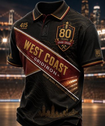 San Francisco Football Polo Shirt 1946 - 2026 Sf 80Th Anniversary Merch Gifts Ideas