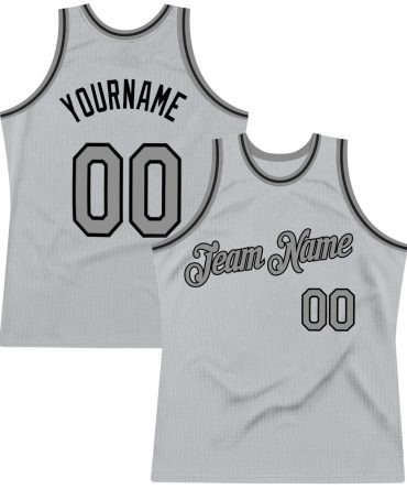 Custom Gray Steel Gray-Black Throwback Basketball Jersey, Gift For Basketball Fans