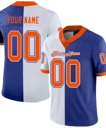 Custom Royal Orange-White Split Fashion Football Jersey, Gift For Football Fans