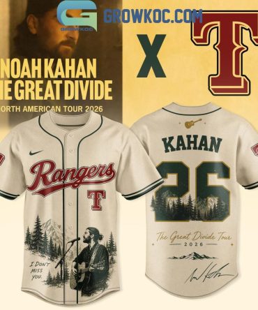 Texas Rangers Noah Kahan The Great Divide Tour 2026 Jersey