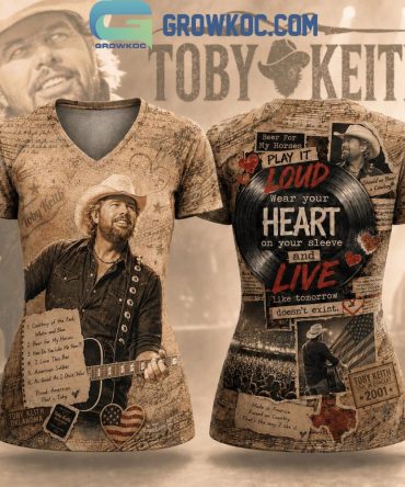 Toby Keith Made In America Raised On Country V Neck Shirt