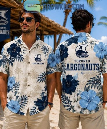 Toronto Argonauts Cfl Summer Floral Pattern Hawaiian Shirt