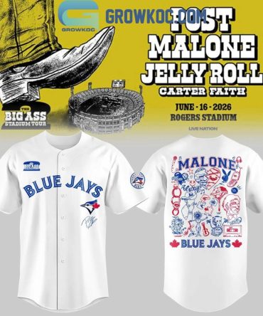 Toronto Blue Jays X Post Malone Jelly Roll The Big Ass Stadium Tour 2026 Jersey