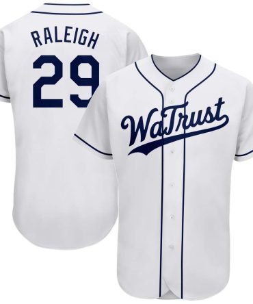 Custom White Navy Watrust Baseball Jersey, Gift For Baseball Fans