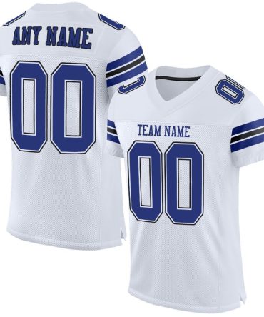 Custom White Royal-Black Football Jersey, Gift For Football Fans