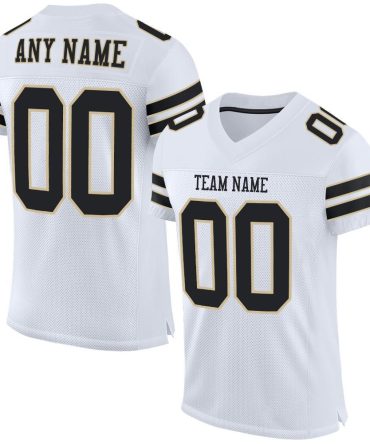 Custom White Black-Vegas Gold Football Jersey, Gift For Football Fans