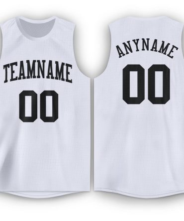 Custom White Black Round Neck Basketball Jersey, Gift For Basketball Fans