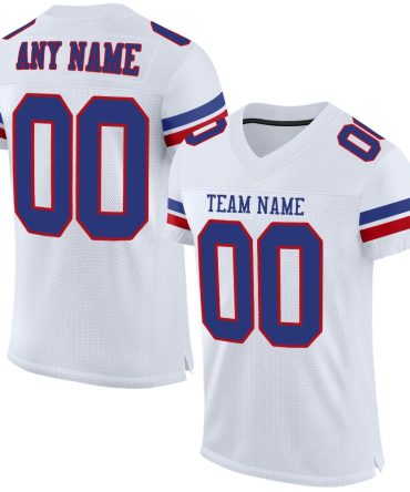 Custom White Royal-Red Football Jersey, Gift For Football Fans