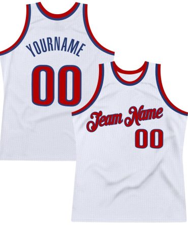 Custom White Red-Royal Throwback Basketball Jersey, Gift For Basketball Fans