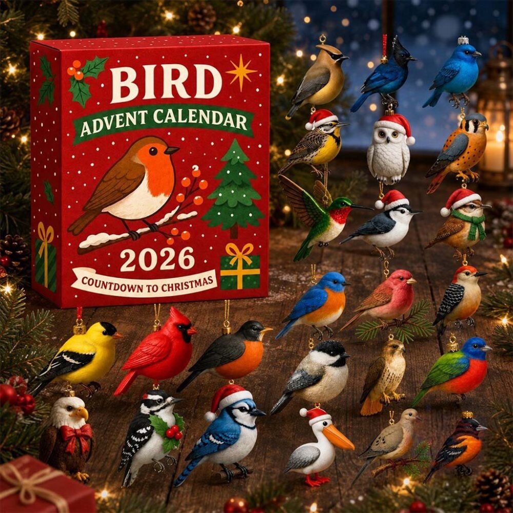 2026 Bird Advent Calendar Christmas Countdown Ornaments Bird Lovers Xmas Tree Decorations
