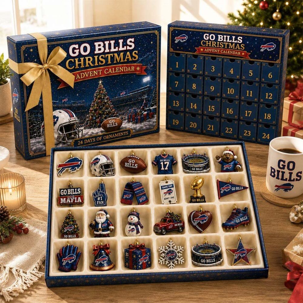 Buffalo Bills Advent Calendar 2026 24 Days Of Mini Holiday Ornaments Bills Merch Gifts For Xmas