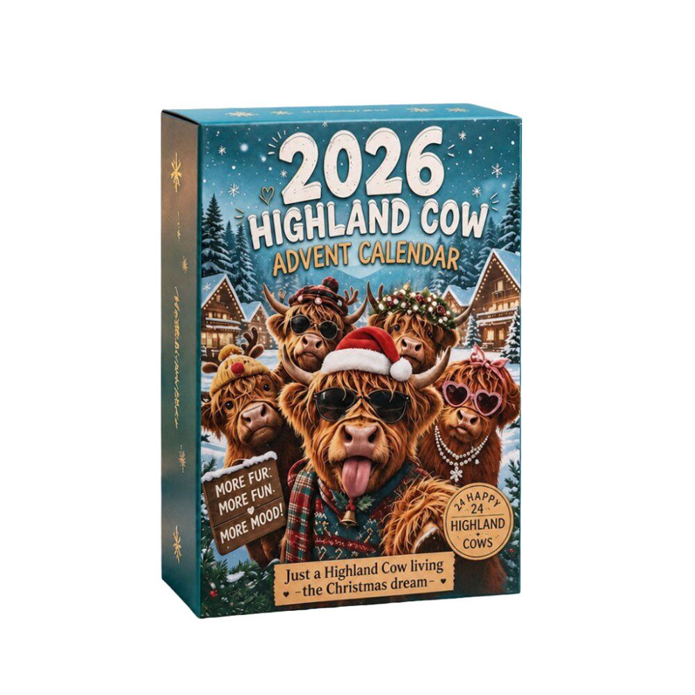 Highland Cow Adventure Advent Calendar 2026 24 Days Countdown Set Christmas Gift Ideas