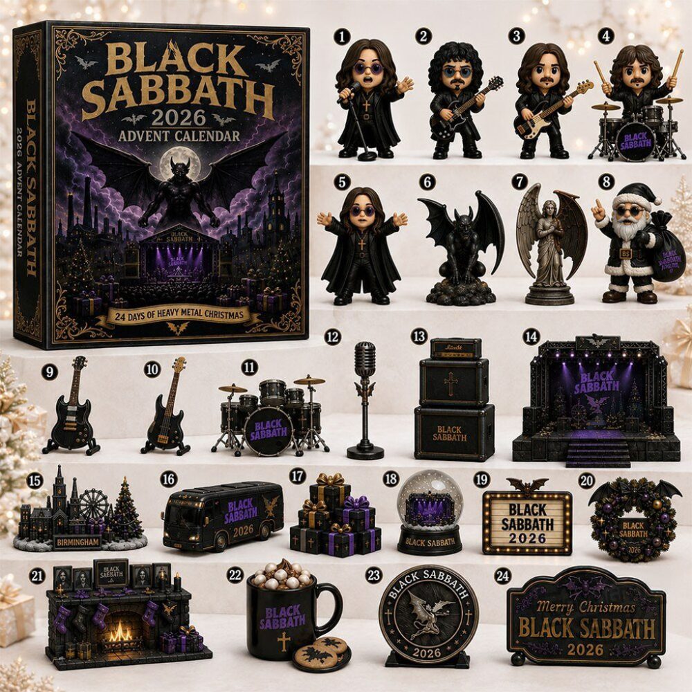 Black Sabbath 2026 Advent Calendar 24 Days Of Heavy Metal Christmas Black Sabbath Merch
