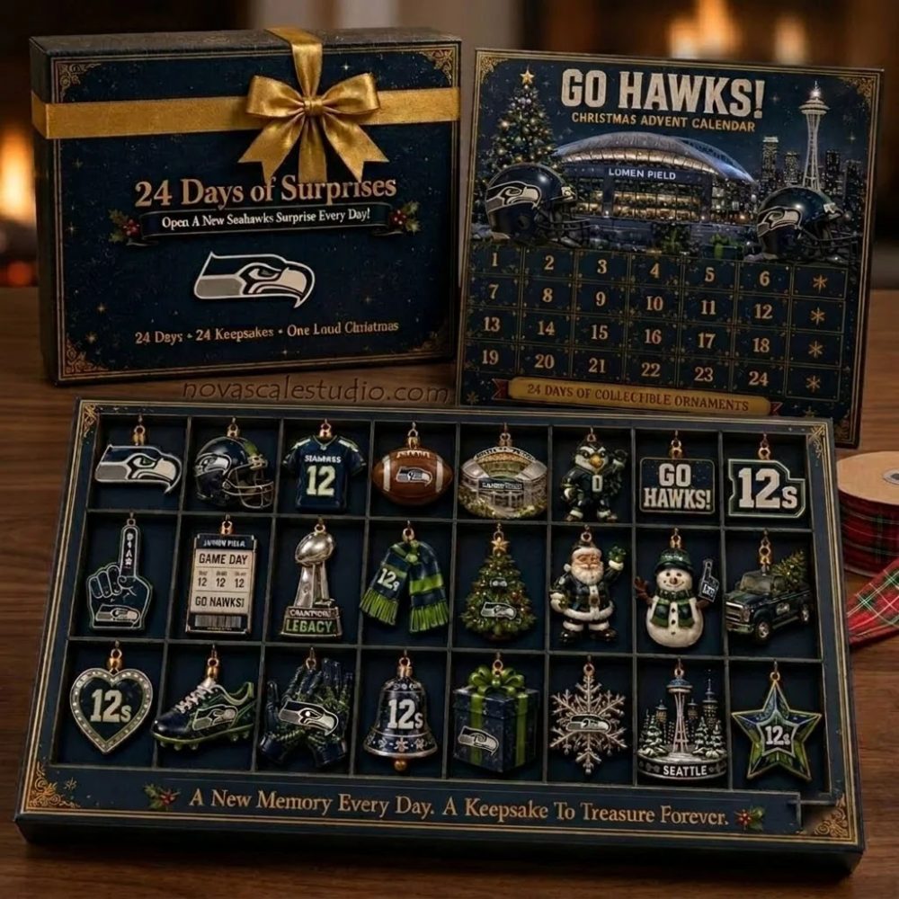 Go Hawks Christmas Advent Calendar Seattle Seahawks Merch Xmas Gift For Football Lovers