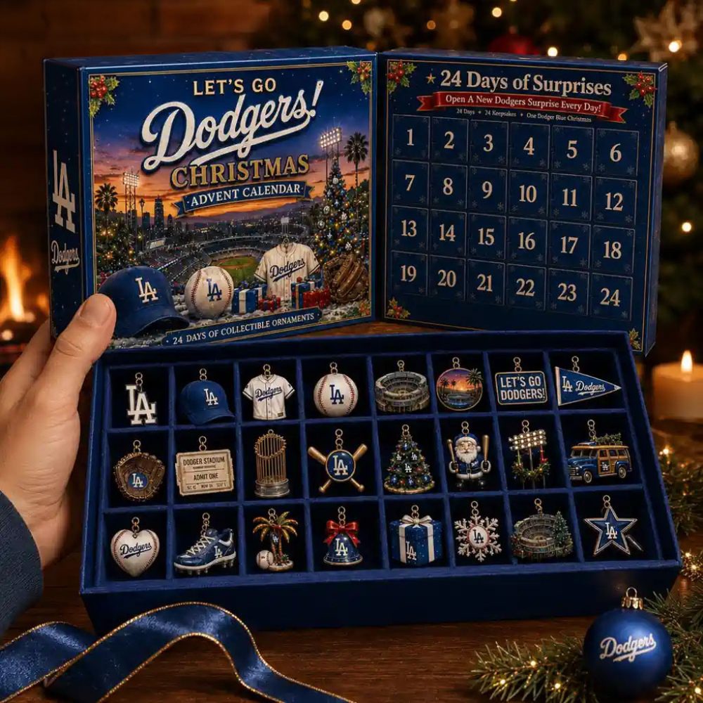 Let'S Go Dodgers Baseball Christmas Advent Calendar Los Angeles Dodgers Merch Xmas Gifts