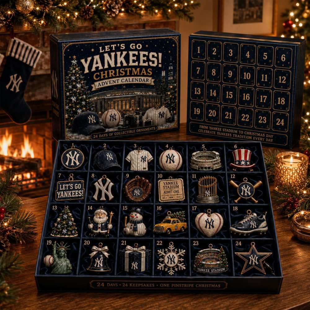 Let'S Go Yankees Christmas Advent Calendar New York Yankees Merch Xmas Gift For Baseball Fans