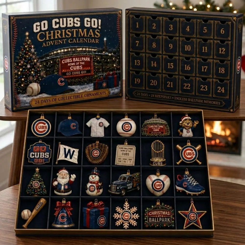 Chicago Cubs 24-Day Baseball Ornament Advent Calendar Chicago Cubs Merch Christmas Gifts
