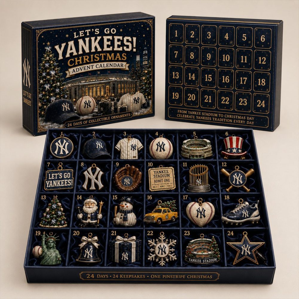 New York Yankees 24-Day Christmas Advent Calendar Ny Yankees Merch Baseball Fan Gifts