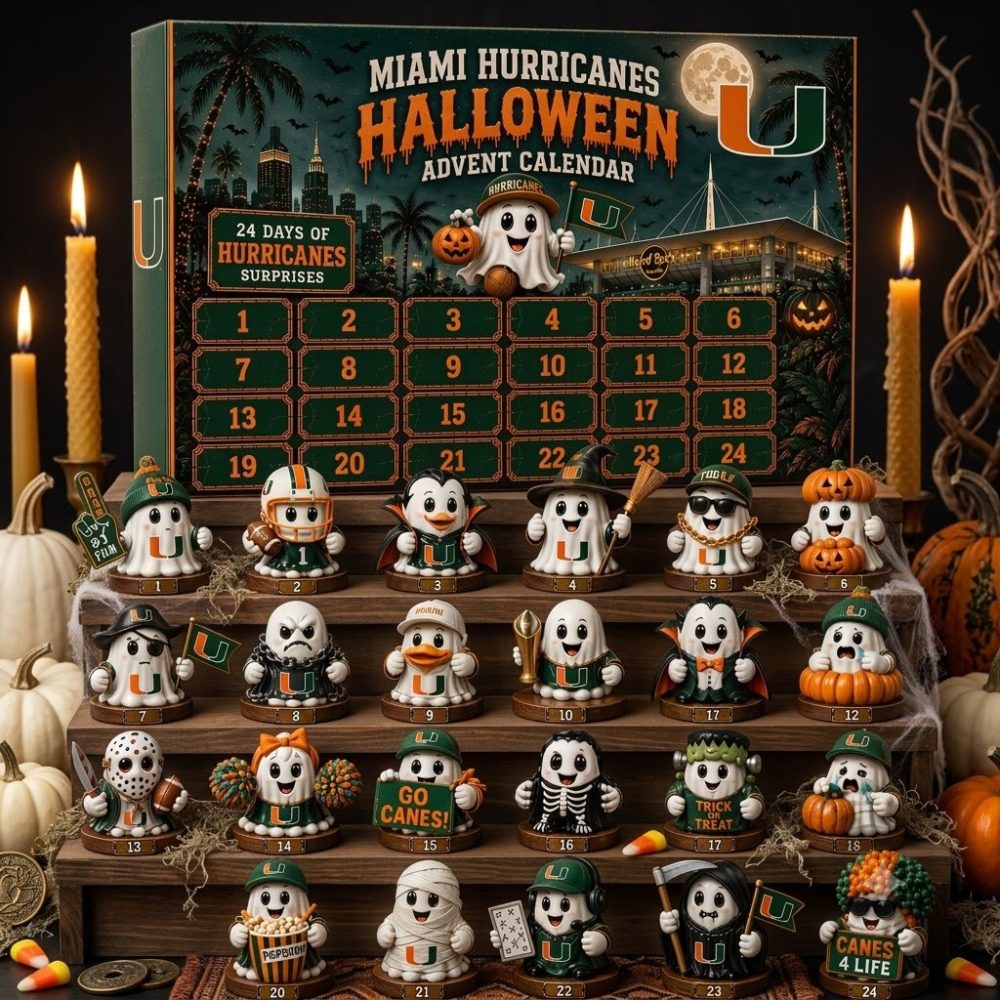 Miami Hurricanes Halloween Advent Calendar Hurricanes Merch Gifts For Football Fan