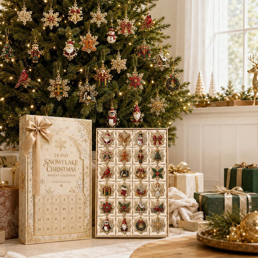 24-Day Snowflake Christmas Countdown Advent Calendar 2026 Winter Holiday Gifts For Christmas