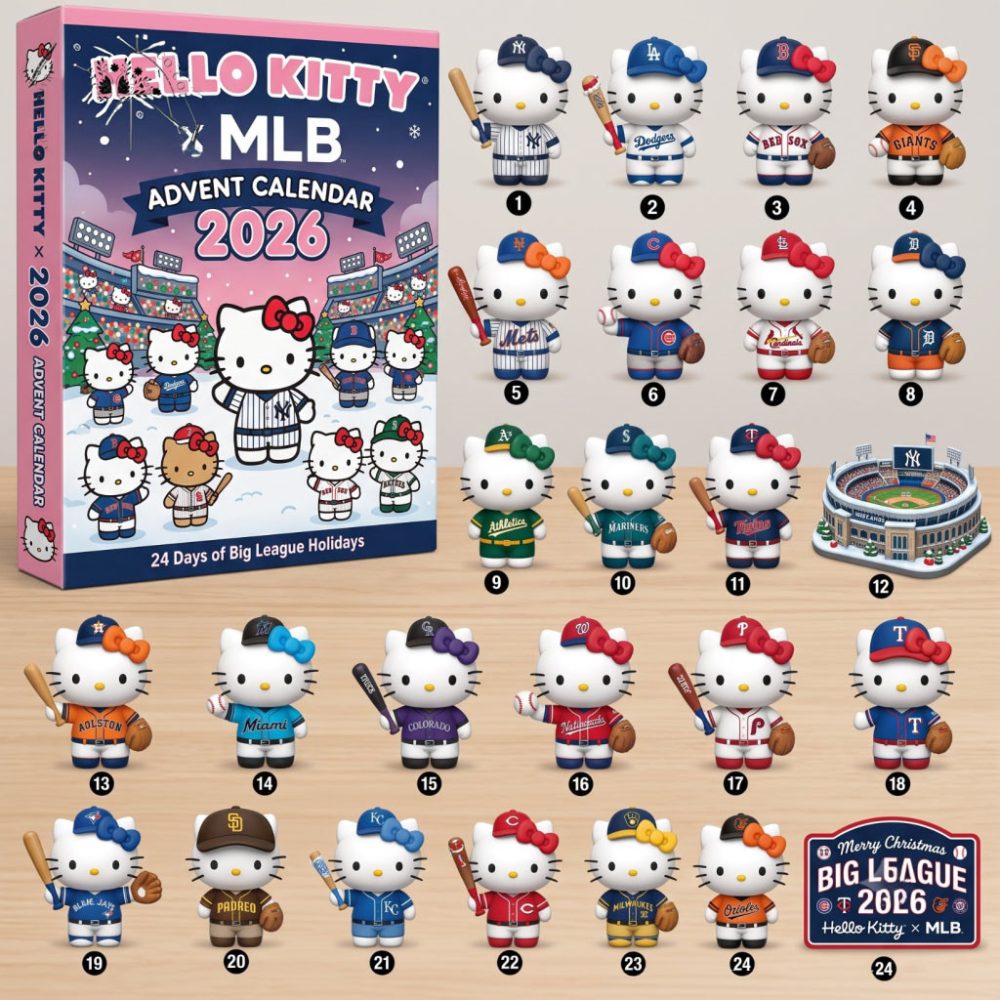 All Baseball Team X Hello Kitty Advent Calendar 2026 Christmas Gift For Baseball Lovers